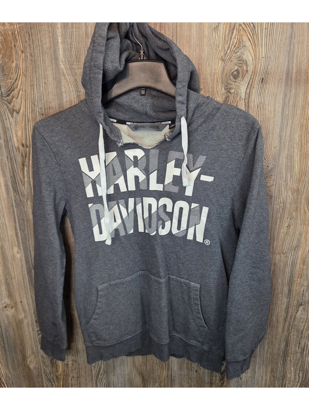 Harley Davidson Motorcycles Pullover Hoodie Sz Small Slim Gray Sweatshirt